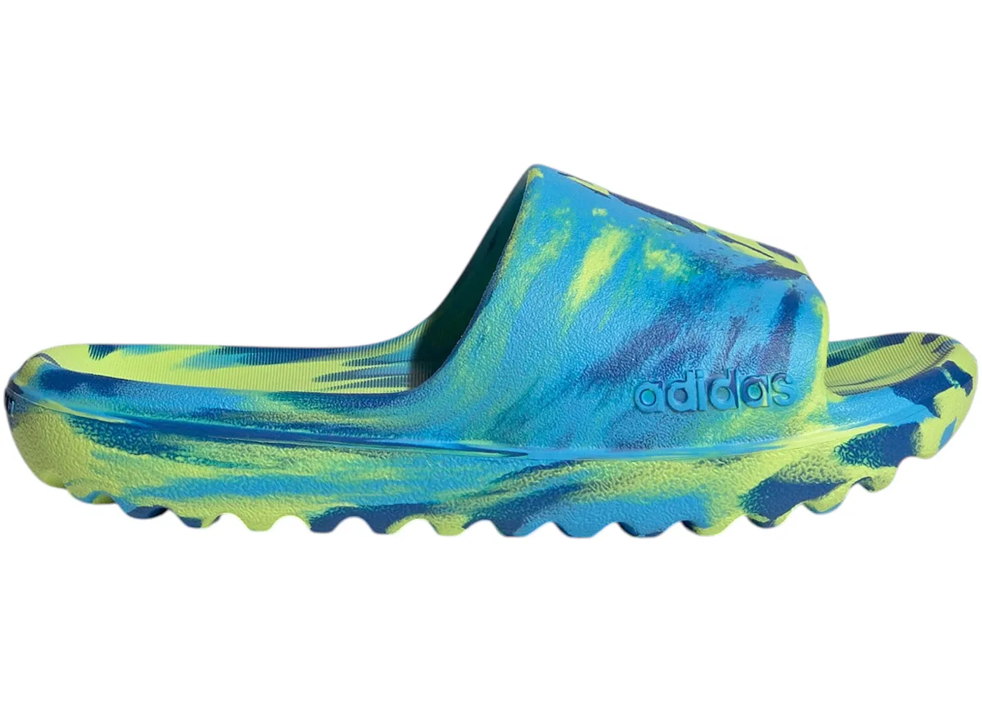 Детские шлепанцы с ремешком Adilette Lumia Slides Adidas, Solar Slime Lucid Aquamarine Royal Blue
