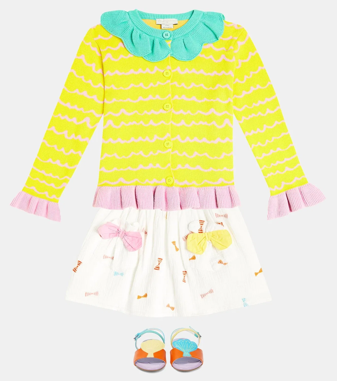 Кардиган хлопковый Stella Mccartney Kids, желтый — фото 2