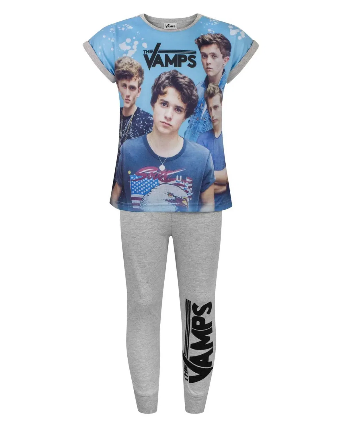 Детский комплект пижамы с коротким рукавом и длинными штанинами The Vamps, Grey