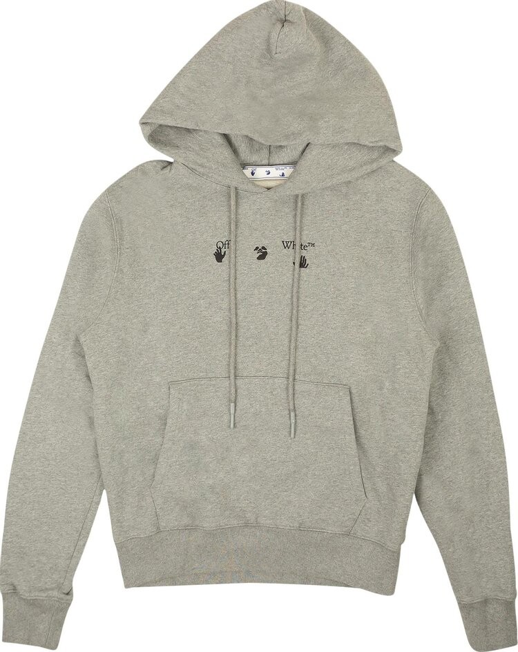 

Худи Off-White Marker Slim Hoodie 'Melange Grey/Blue', серый