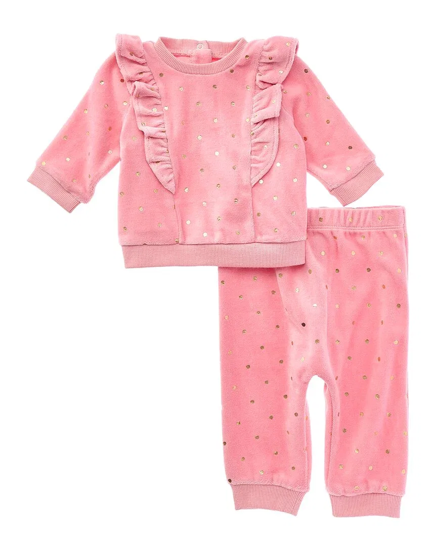 Детский комплект с блестящими точками Little Me Gold Dots, розовый