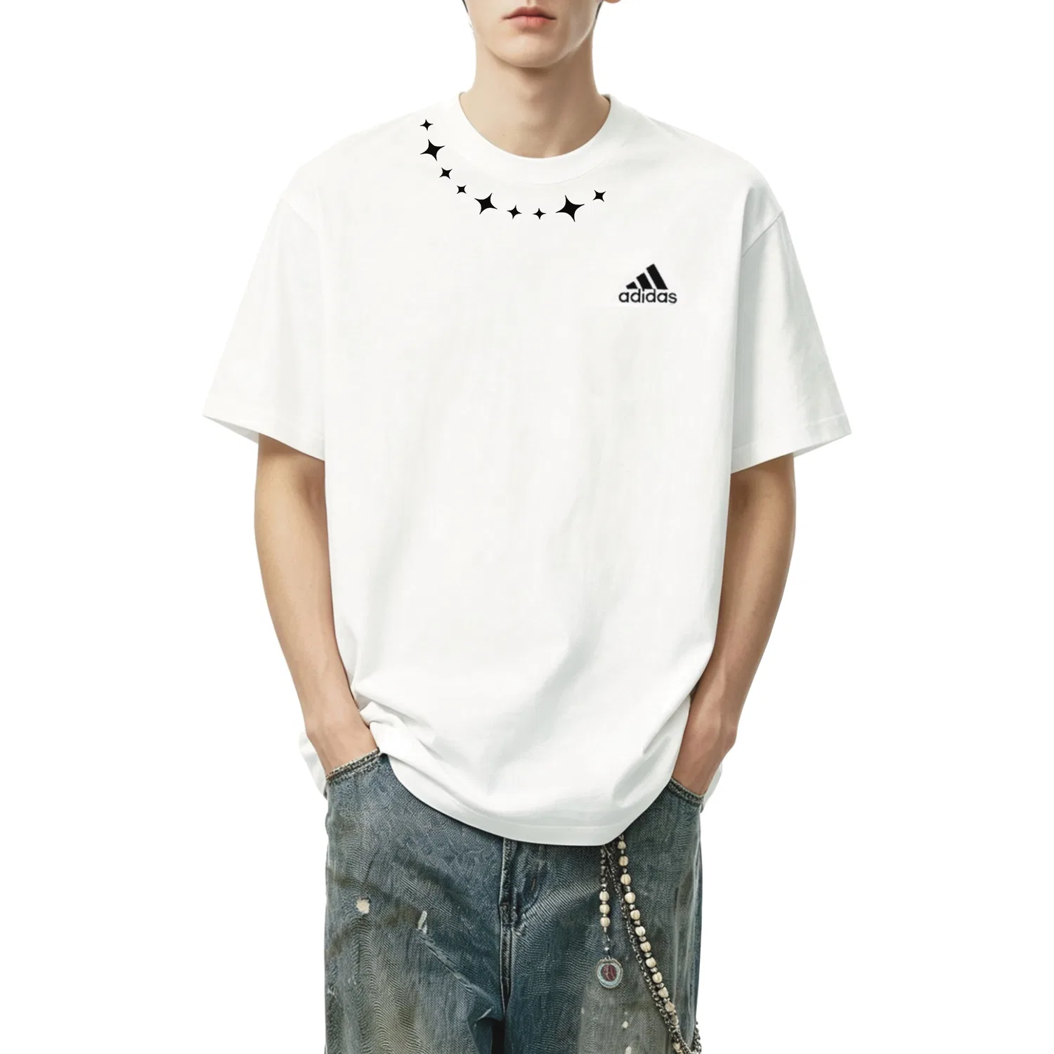 Футболка с принтом Star Chain Premium Shopping Bag, Adidas, White — фото 4