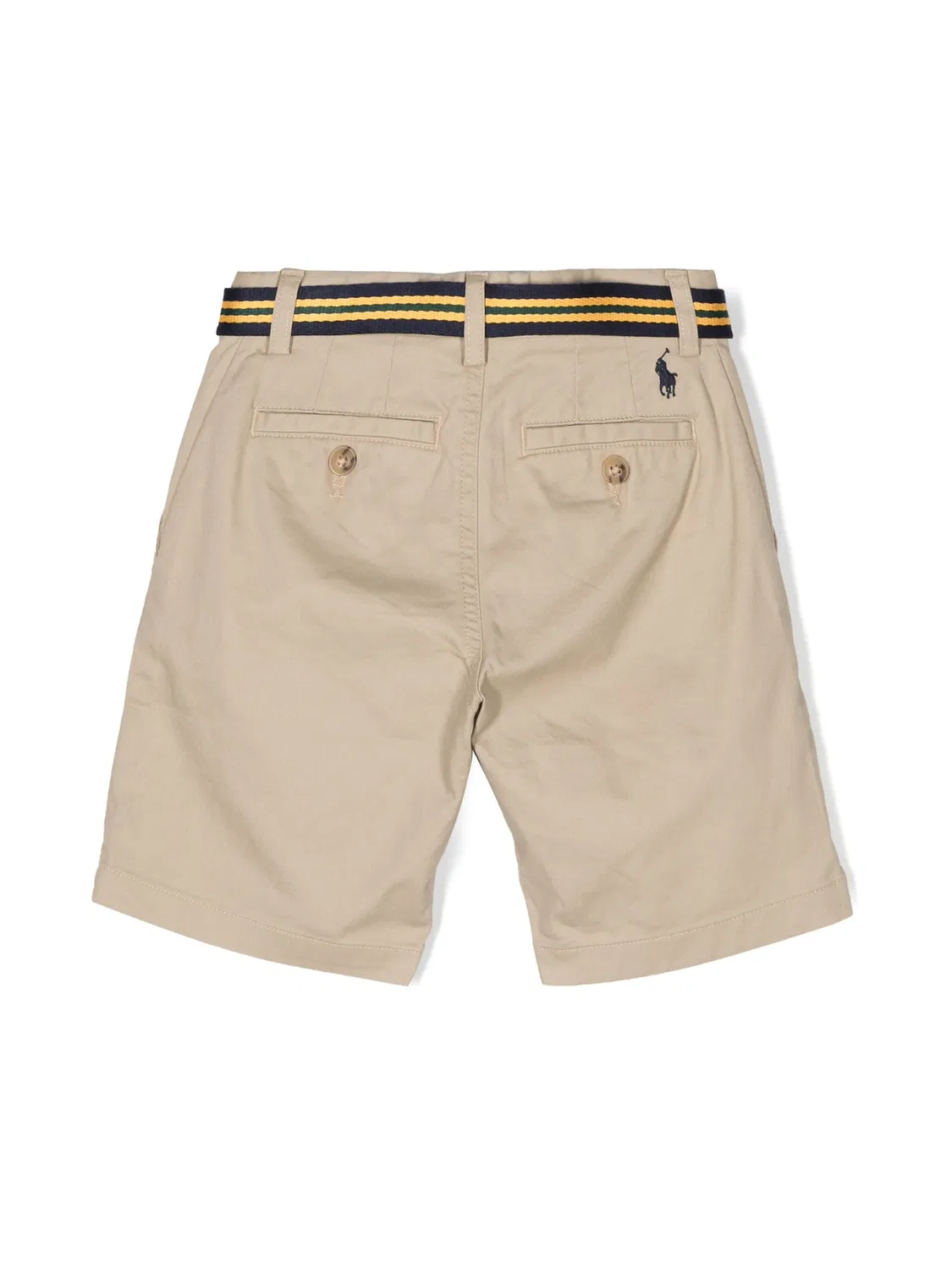 Шорты с поясом из хлопка Polo Ralph Lauren, нейтральные — фото 3