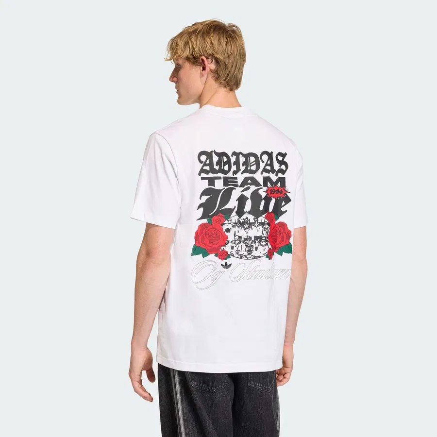 Футболка с принтом Graphics Roses adidas Originals, Белый — фото 2