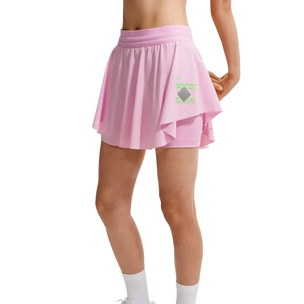 Женская юбка Swift Dri-Fit Running Skort 'Pink Rise Black llusion Green' Nike, Pink Rise/Black/Llusion Green — фото 4
