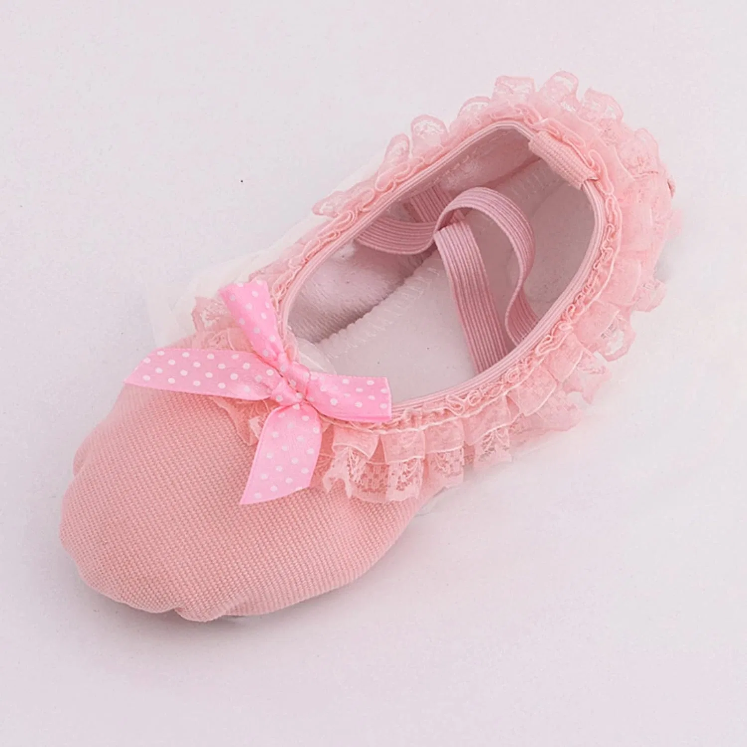 Детские балетки для девочек на шнуровке Ballet Pointe Shoes, Pink — фото 4