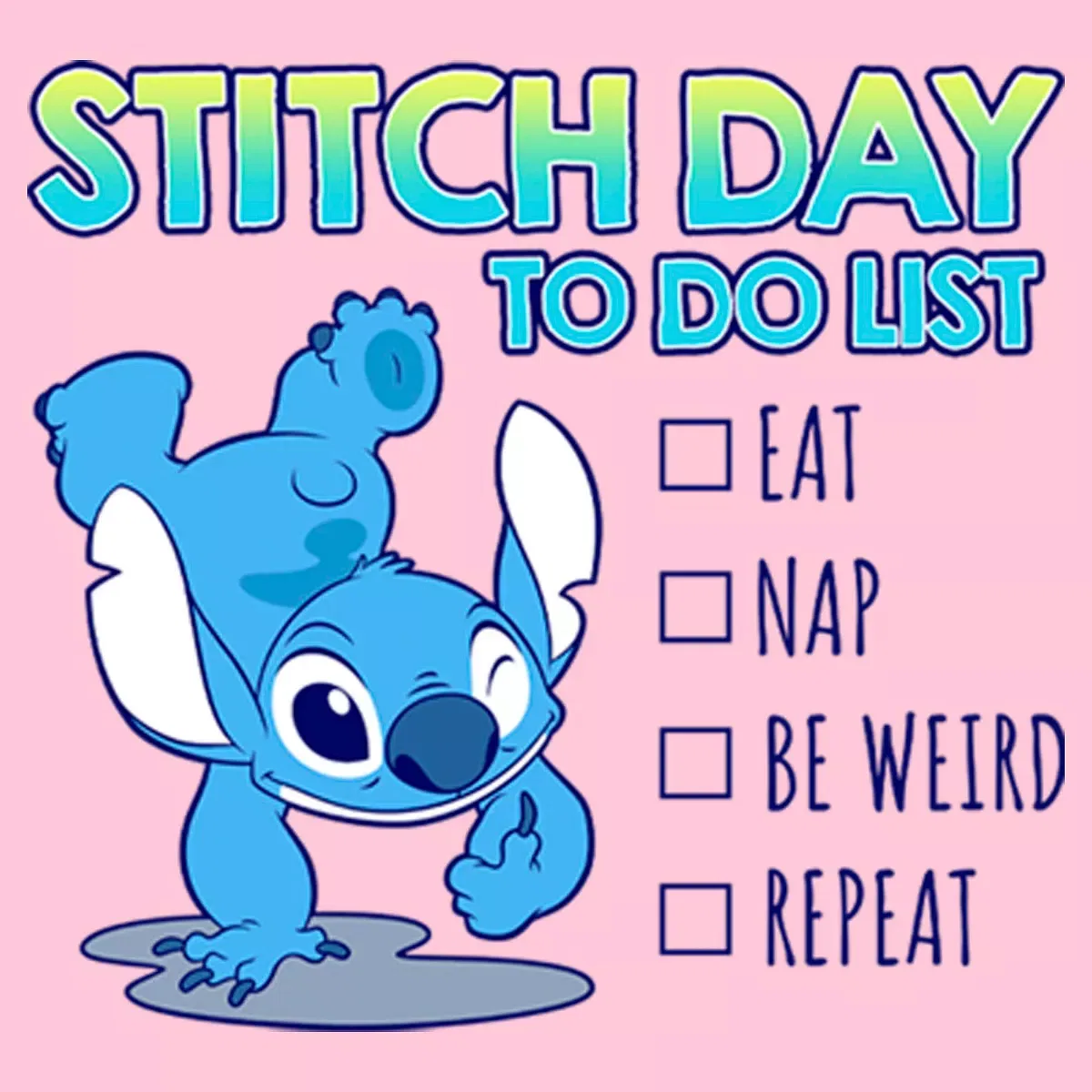 Детская футболка с принтом Lilo & Stitch To Do List, Lilo & Stitch, Light Pink — фото 2