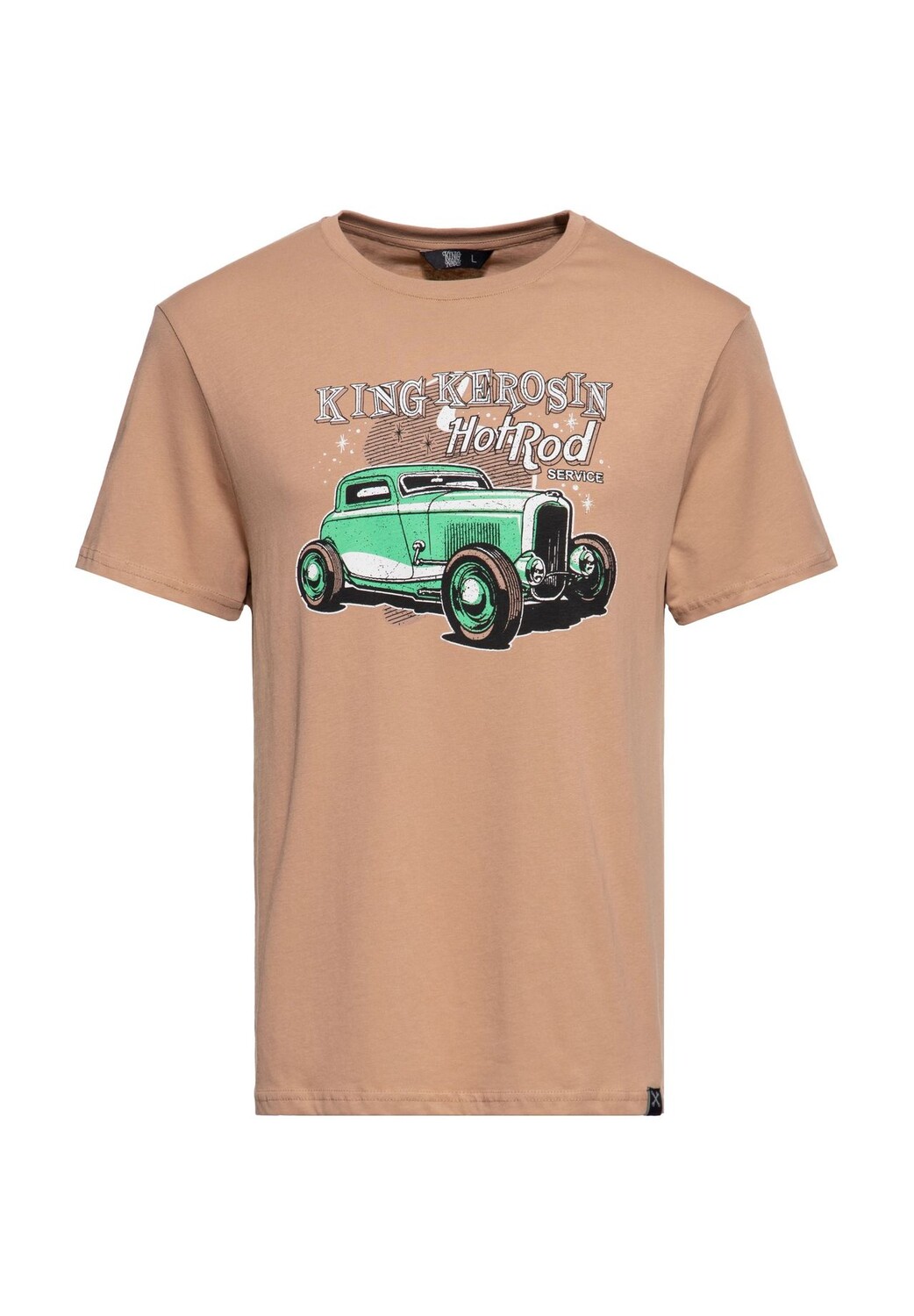 

Футболка с ретро-принтом Hotrod Service KING KEROSIN, цвет Latte Macchiato