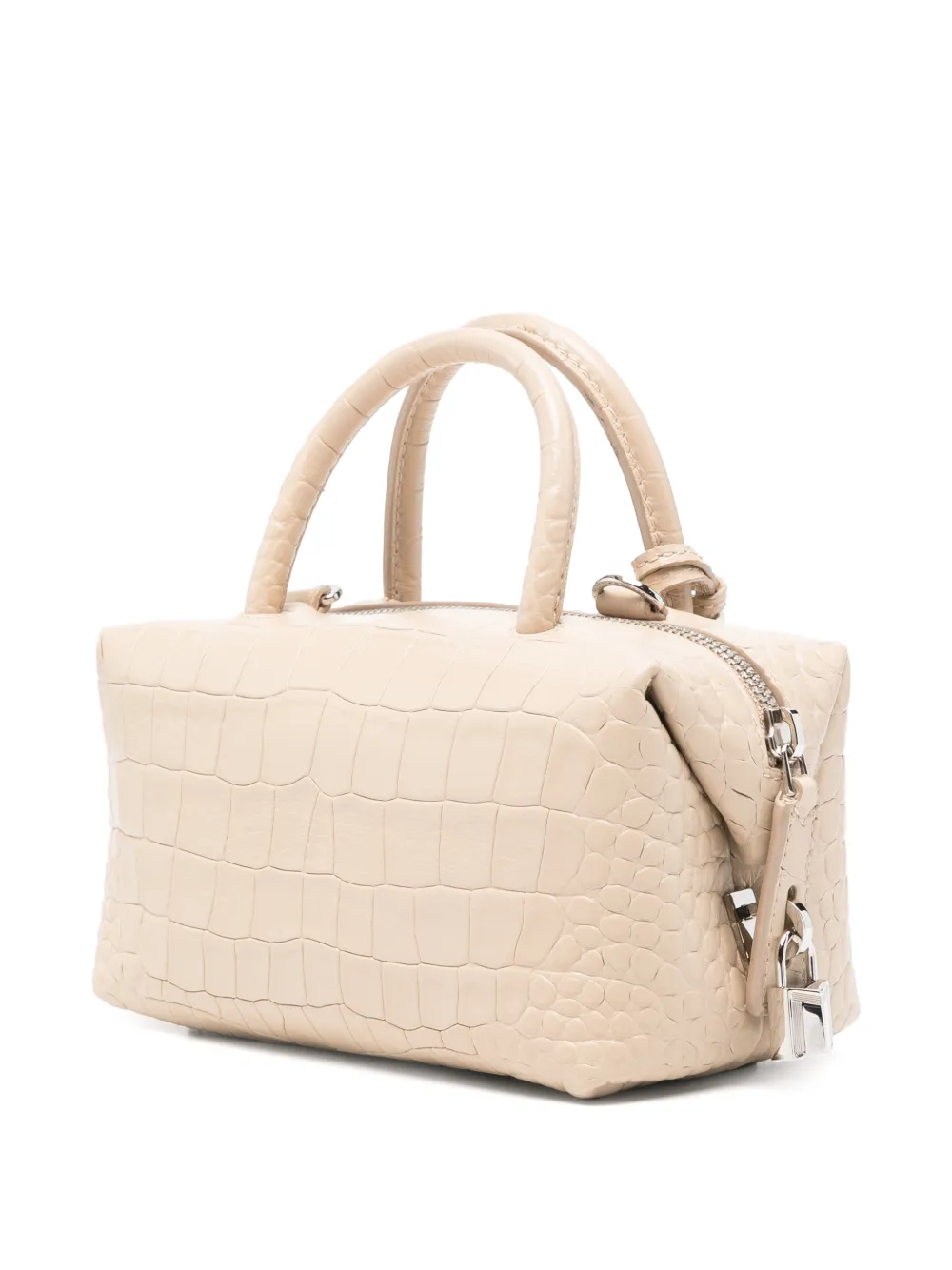 Мини-сумка Mxaholdalls с верхней ручкой и тиснением под крокодила Max Mara, бежевый — фото 3
