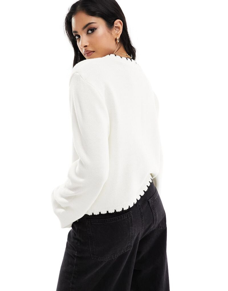 

Белый кардиган плотной вязки ASOS DESIGN