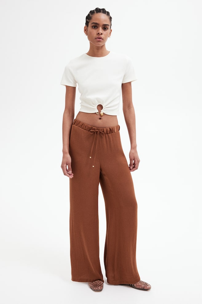 

Широкие брюки с завязками H&M, коричневый