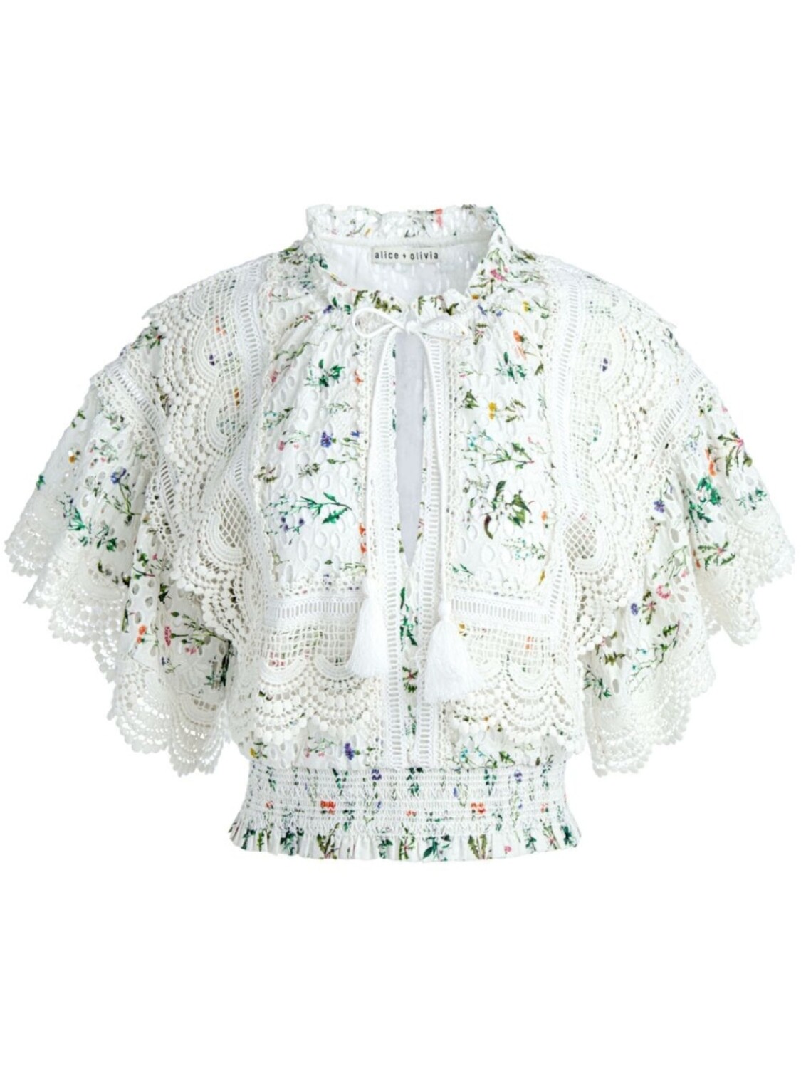

Alice + olivia кружевная блузка Tabitha, белый