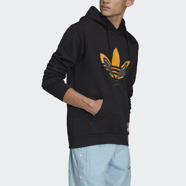 Толстовка Men's adidas originals Q1 Casual Sports Pullover Black, черный — фото 4