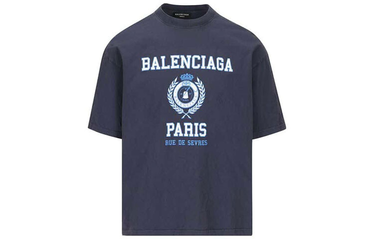 

Футболка мужская темно-синяя Balenciaga, темно-синий