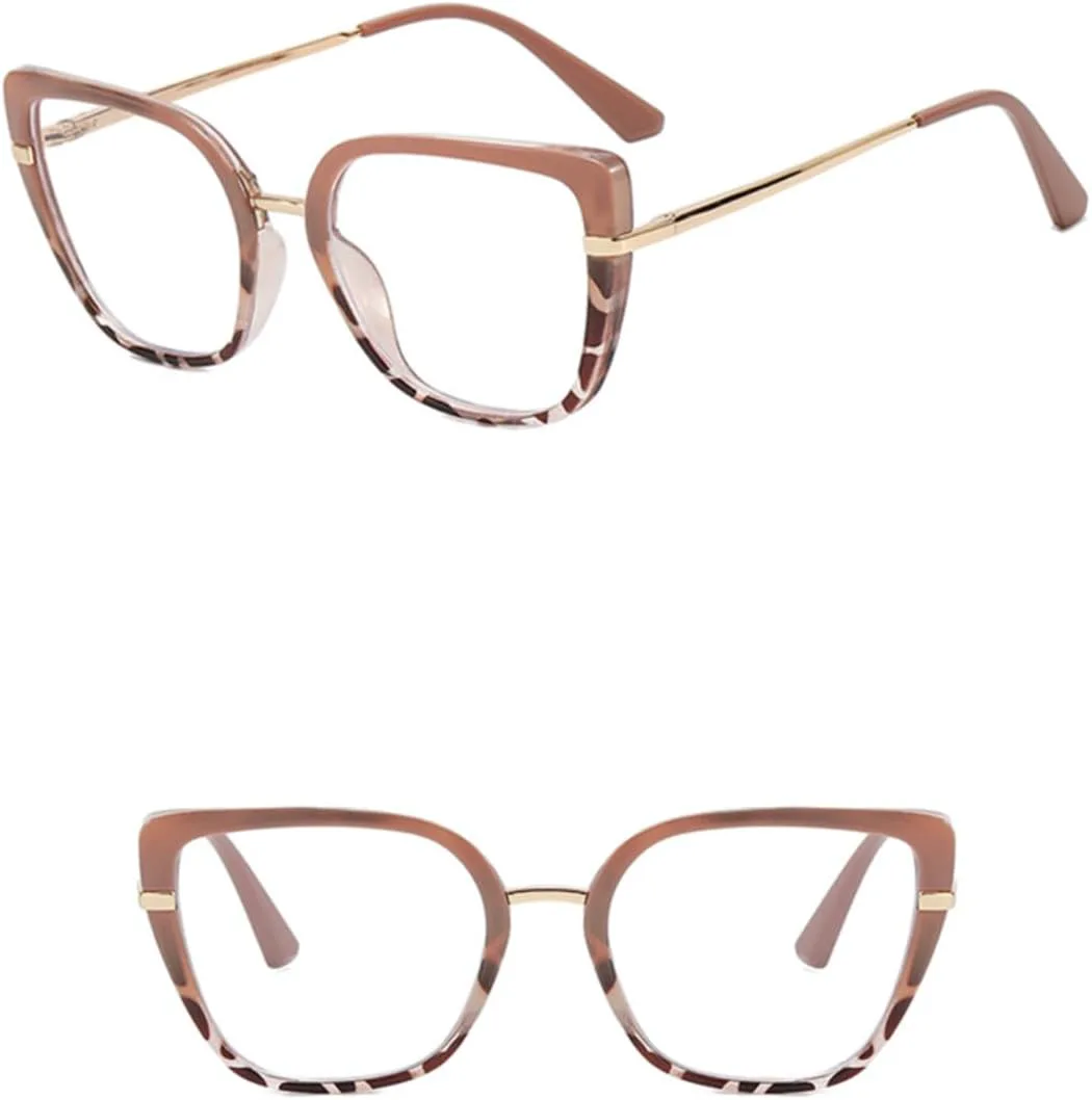 

Ретро двухцветные женские солнцезащитные очки в модной оправе с прозрачными линзами и металлическими линзами в форме «кошачий глаз» для мужчин VVTWSSW, Pink Gradient