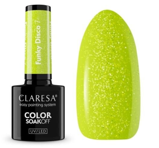 

Claresa, Лак гибридный, Funky Disco, 7 Lime Light, 5г