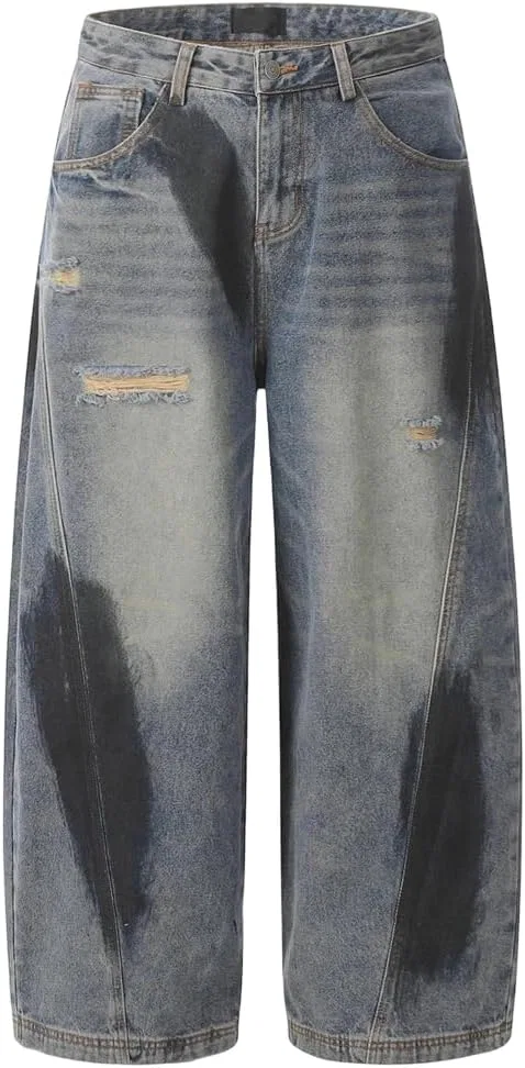 Джинсы с завышенной талией, Hip Hop Pattern, Blue