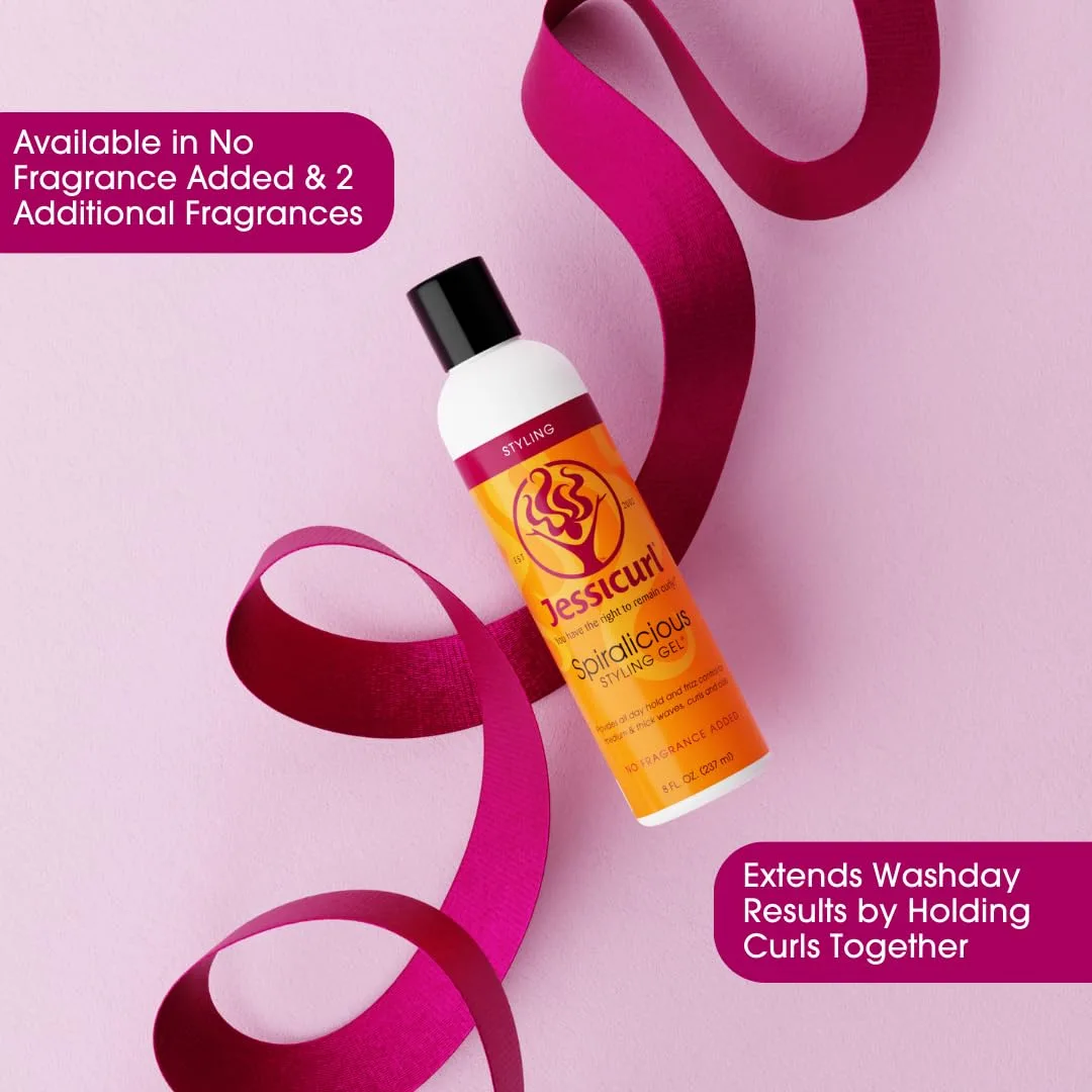 Гель для укладки волос Jessicurl Spiralicious, без отдушек, 950 мл - гель для формирования локонов, контроля пушистости и подходит для всех типов волос. 946 мл (1 шт.) — фото 4