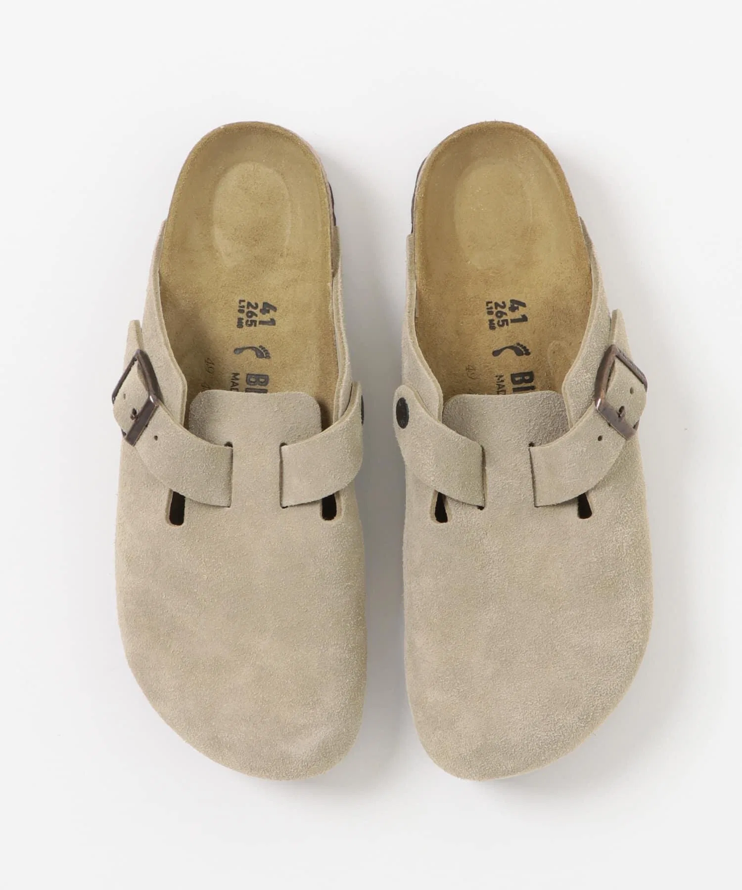 Мужские замшевые сандалии Birkenstock Boston бежевые — фото 3