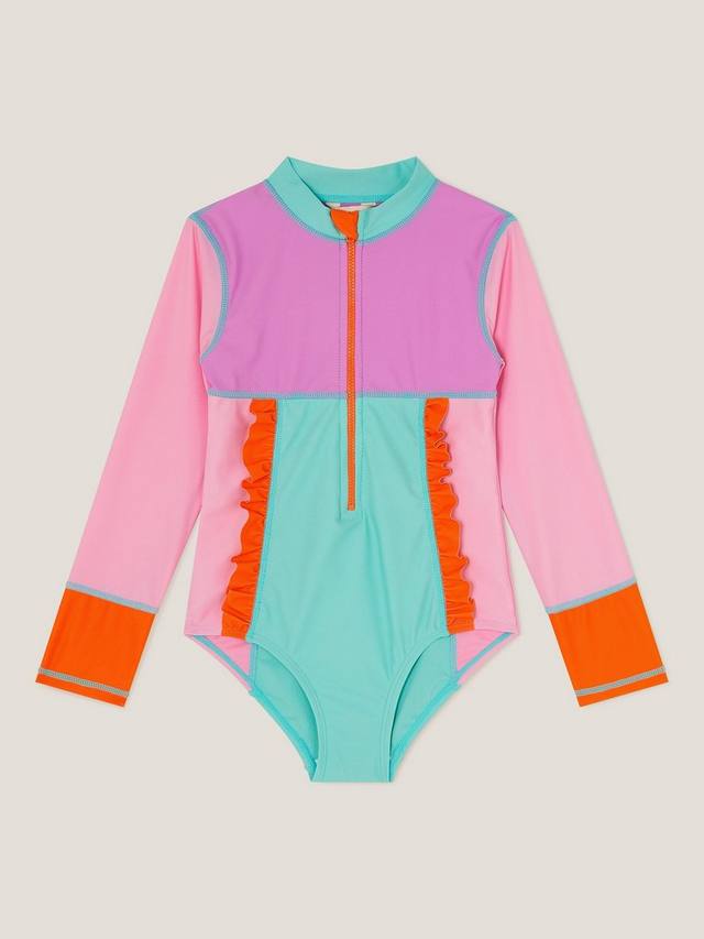 

Детский купальник с длинными рукавами и цветными блоками UPF50+ Monsoon, Multi