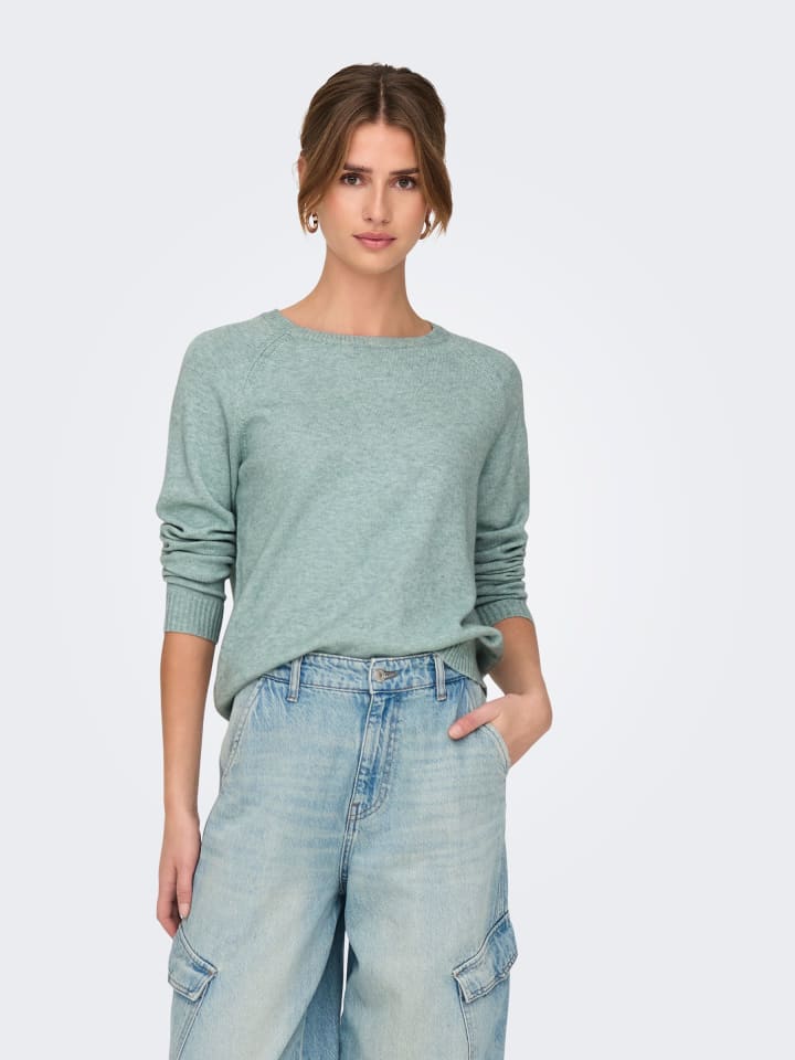 

Пуловер ONLY Melierter Strickpullover Langarm ONLLESLY, мятный