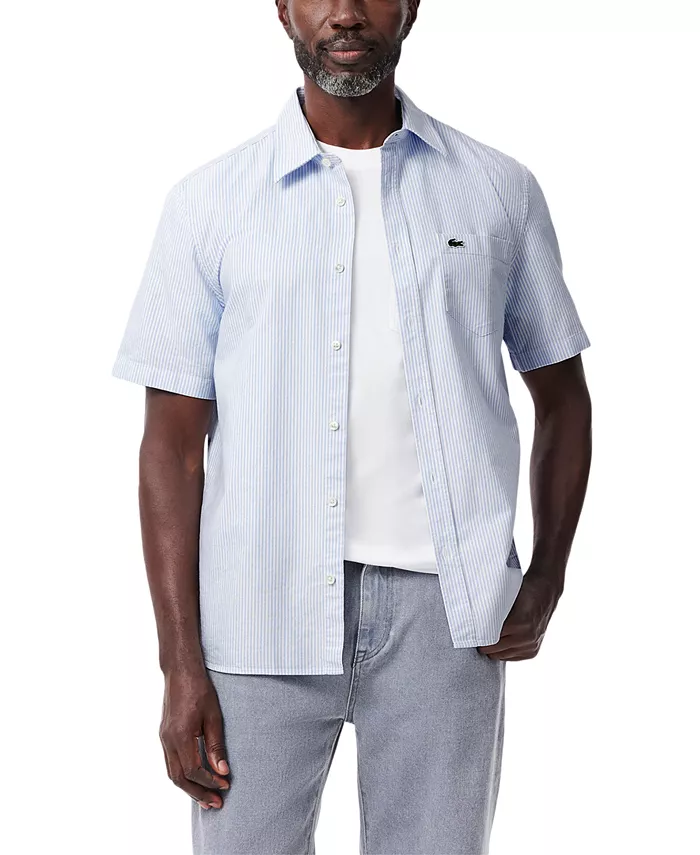 

Мужская рубашка с коротким рукавом Raye на пуговицах Lacoste, синий