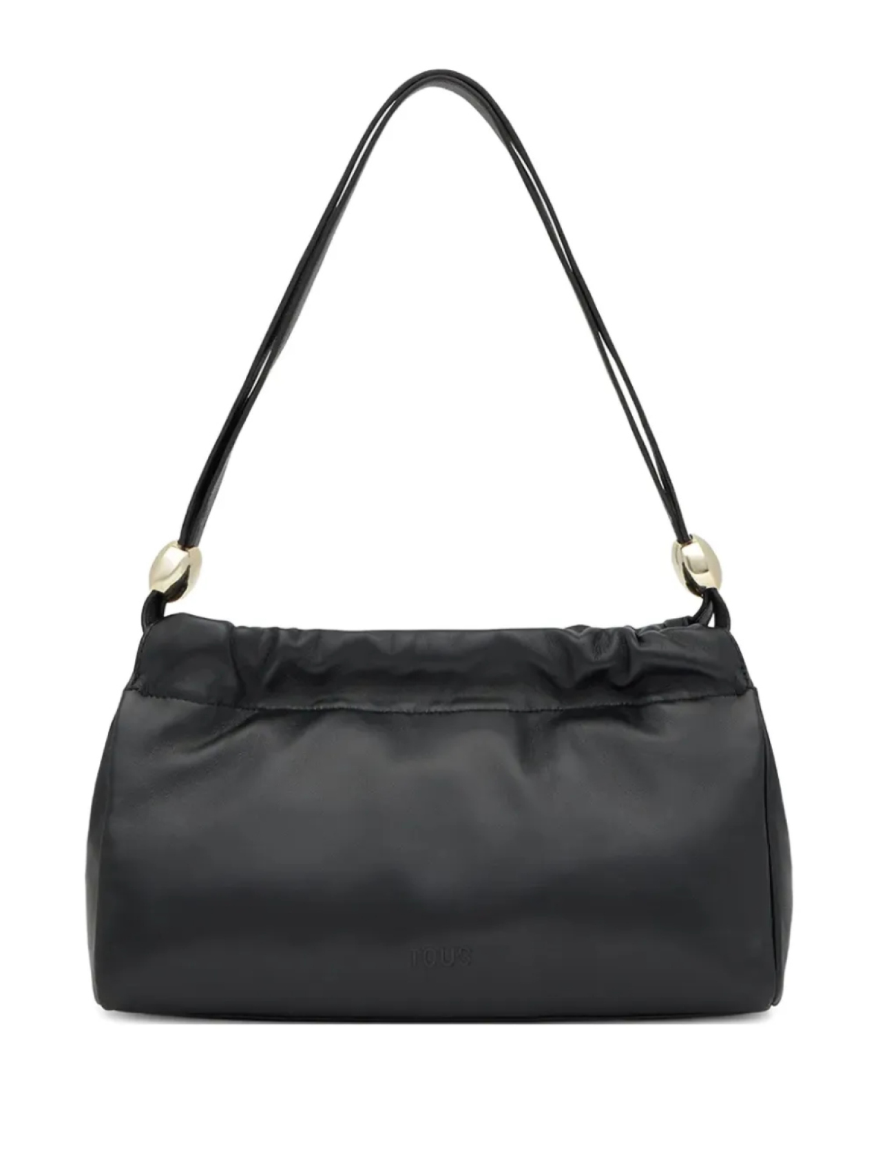 

Сумка через плечо TOUS среднего размера из глянцевой кожи с присборкой, черный
