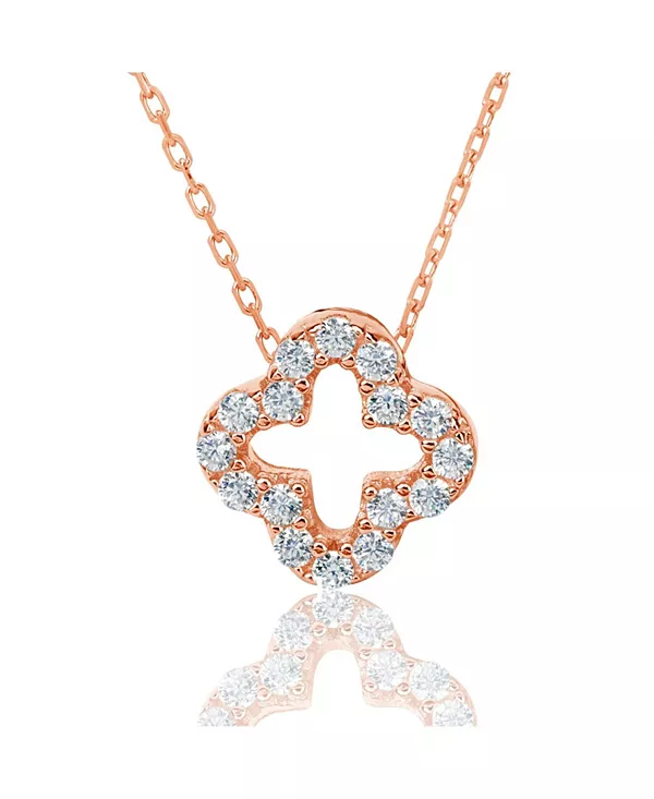 

Ожерелье с подвеской в виде мини-клевера из стерлингового серебра с кубическим цирконием от Suzy Levian Suzy Levian New York, rose