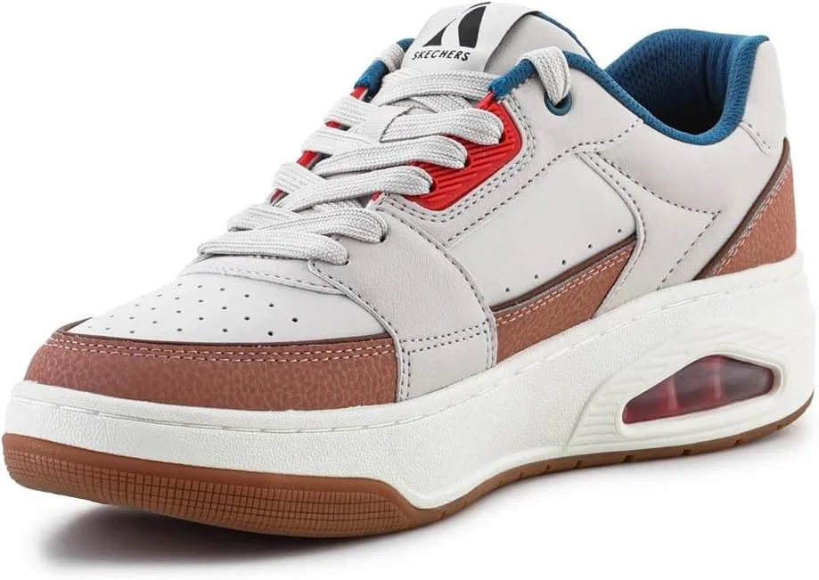 Мужские кроссовки Skechers UNO Court Trainers, Natural Leather Duraleather Mesh Multi — фото 3