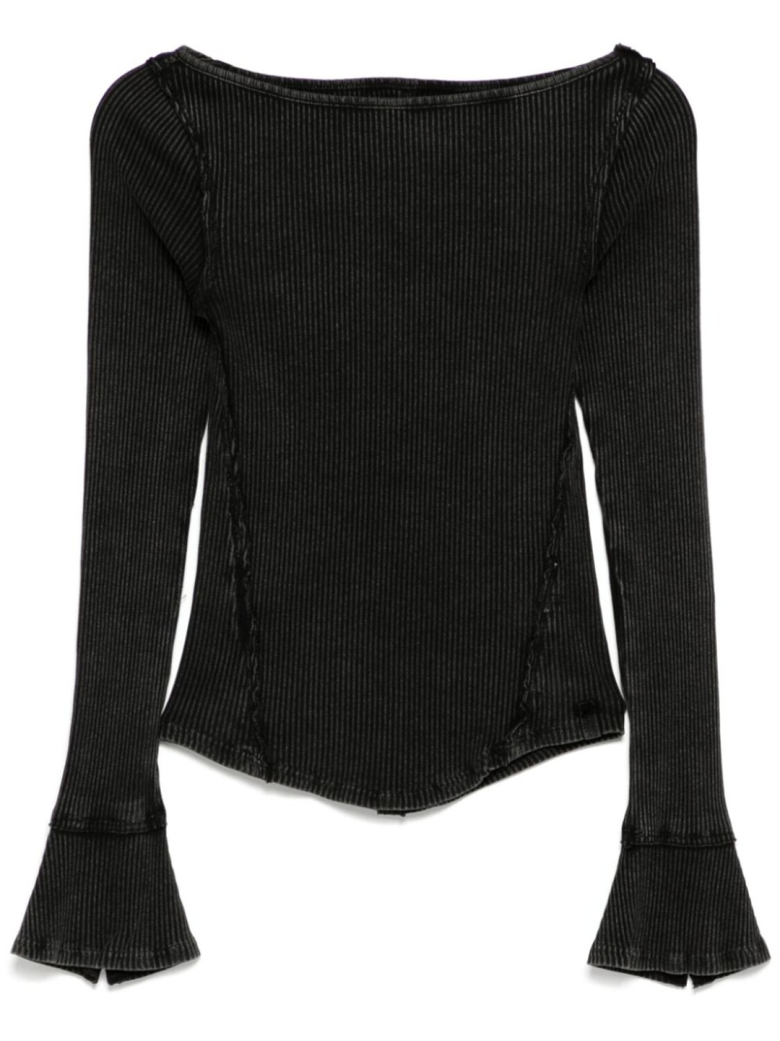 

Топ с необработанными краями Free People, черный