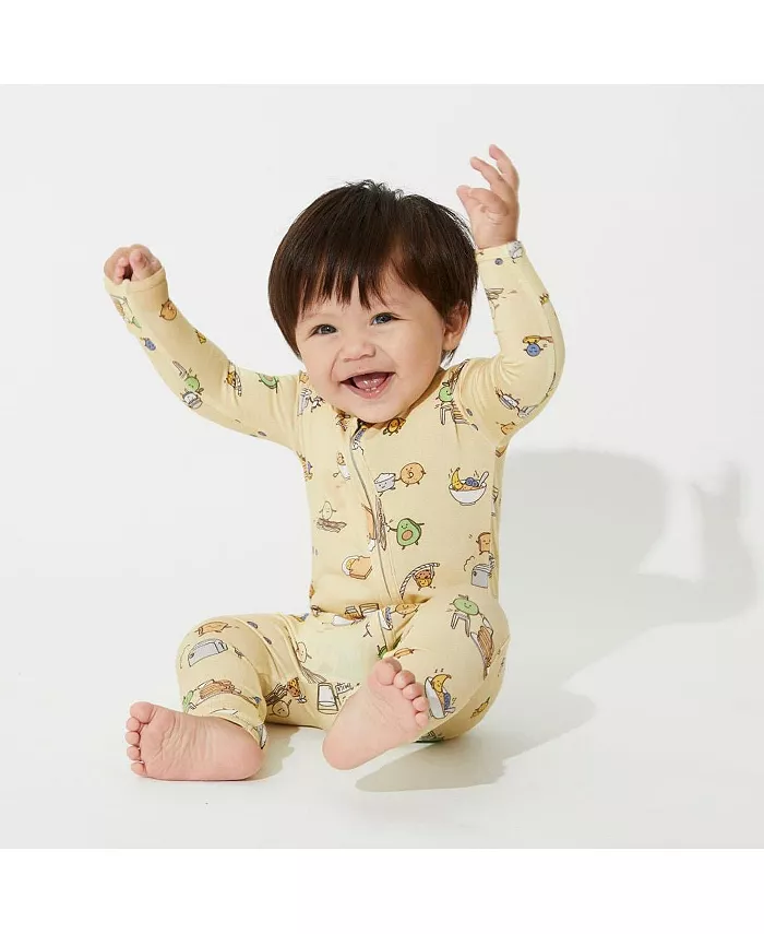Унисекс комбинезон Baby Love You Brunches с отстегивающимися пинетками Bellabu Bear, желтый — фото 2