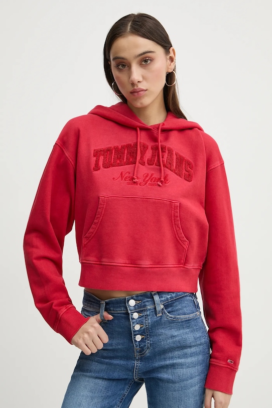 

Хлопковая толстовка Tommy Jeans, красный