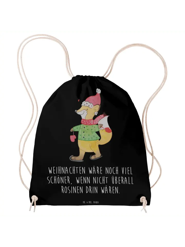 

Спортивная сумка Mr & Mrs Panda Sportbeutel Fuchs Schlittschuhe, черный