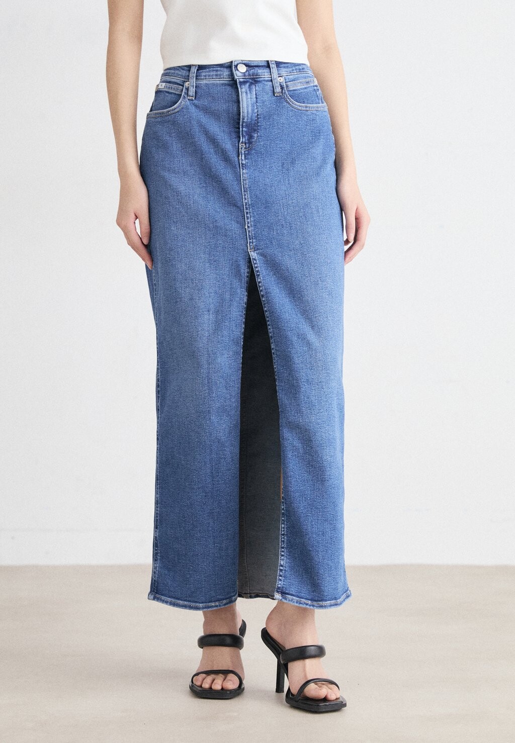 

Длинная юбка FRONT SPLIT MIDI SKIRT Calvin Klein Jeans, синий деним