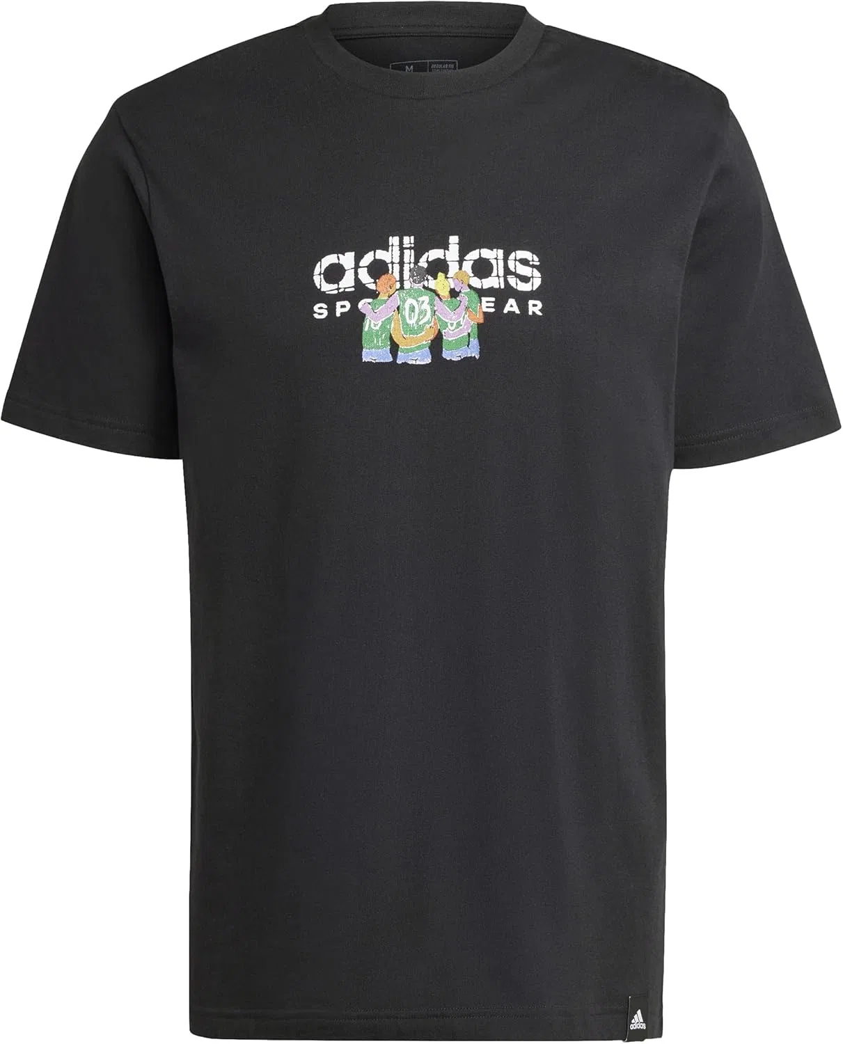 Футболка с принтом adidas Codes Linear Graphic, черный