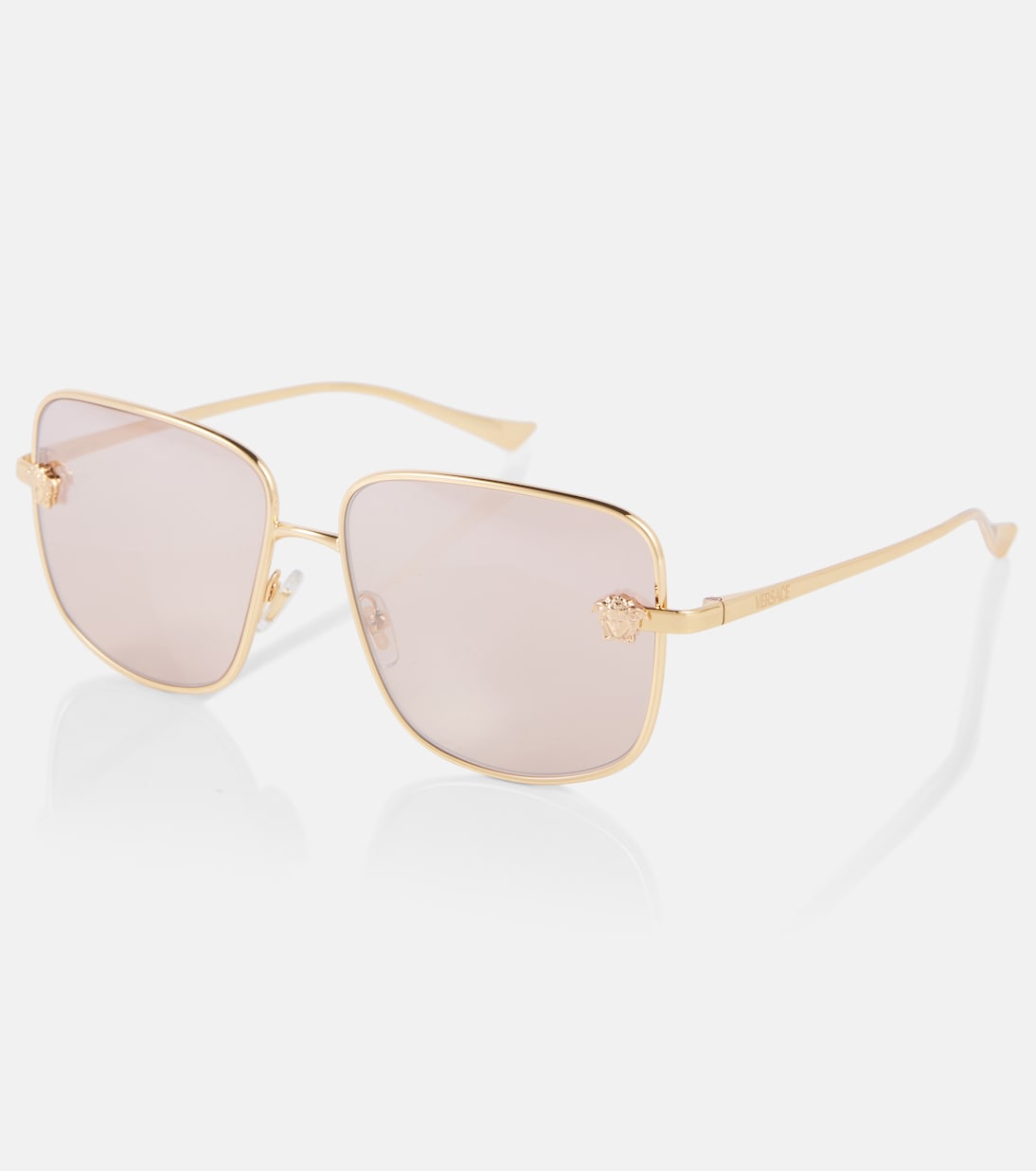 Квадратные солнцезащитные очки Medusa Versace, Gold/Pink — фото 4