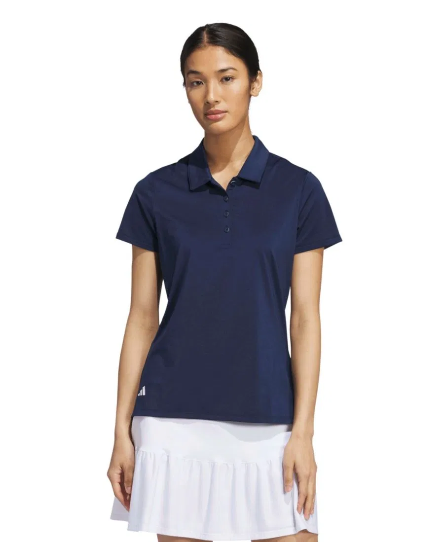 Женская однотонная рубашка-поло с коротким рукавом adidas, Collegiate Navy