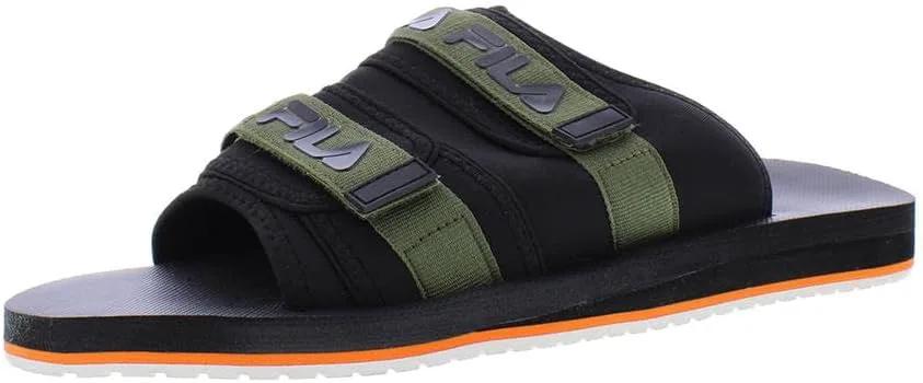 Мужские слайдеры Fila Utility, черный/зеленый/оранжевый — фото 3