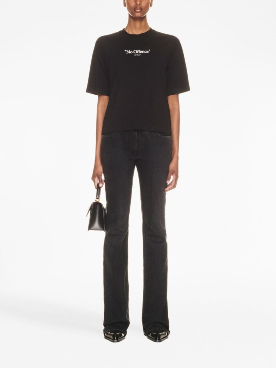 

Off-White расклешенные джинсы узкого кроя, черный