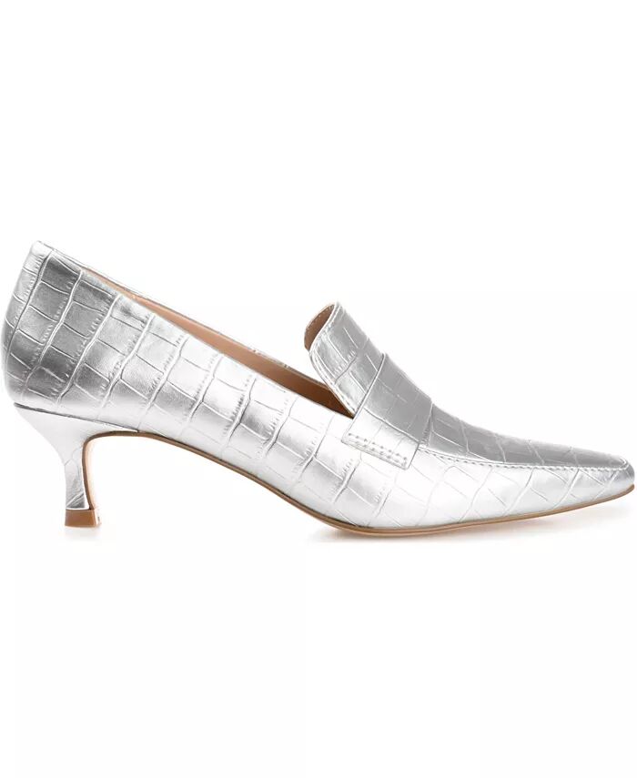 Женские мокасины Celina Kitten Heel Journee Collection, серебряный — фото 2