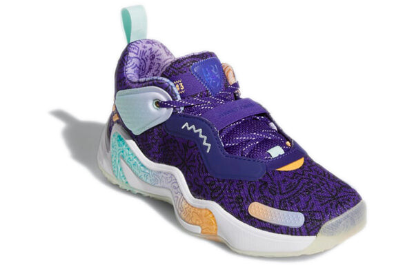 Кроссовки дон проблема №3 большие дети Adidas, фиолетовый — фото 3