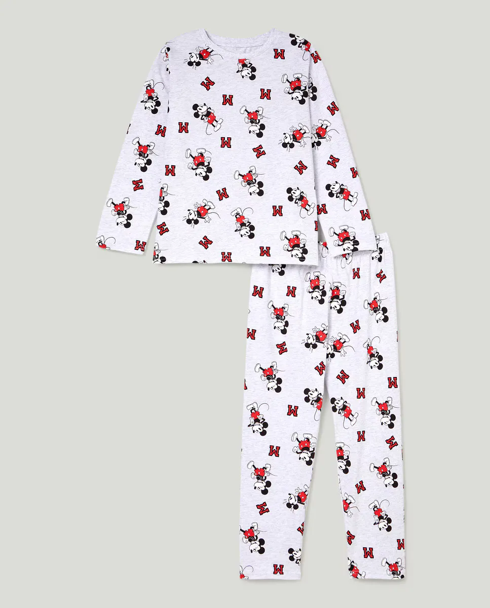 

Длинная вязаная пижама Микки для мальчика Cotton Juice, мультиколор