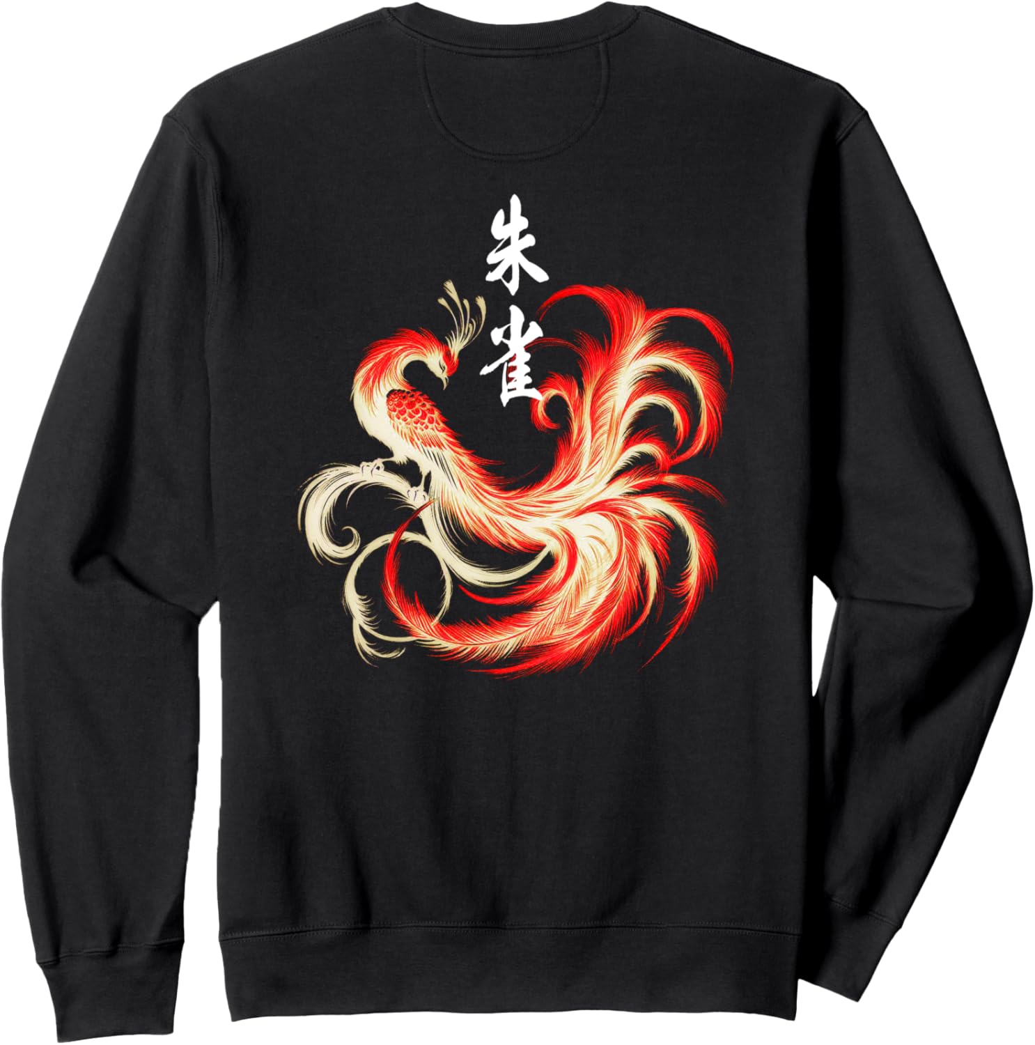 

Толстовка с принтом на спине с изображением феникса и огненной птицы Судзаку, черная Mae Create