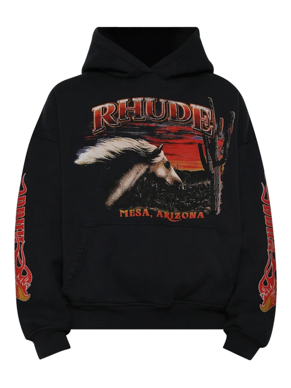 

Худи с графичным принтом Rhude, черный