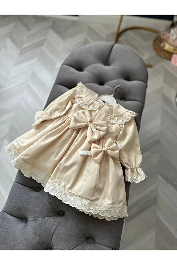 Детское боди-комбинезон для новорожденных хлопковый Dizaynbyasena, Beige — фото 2