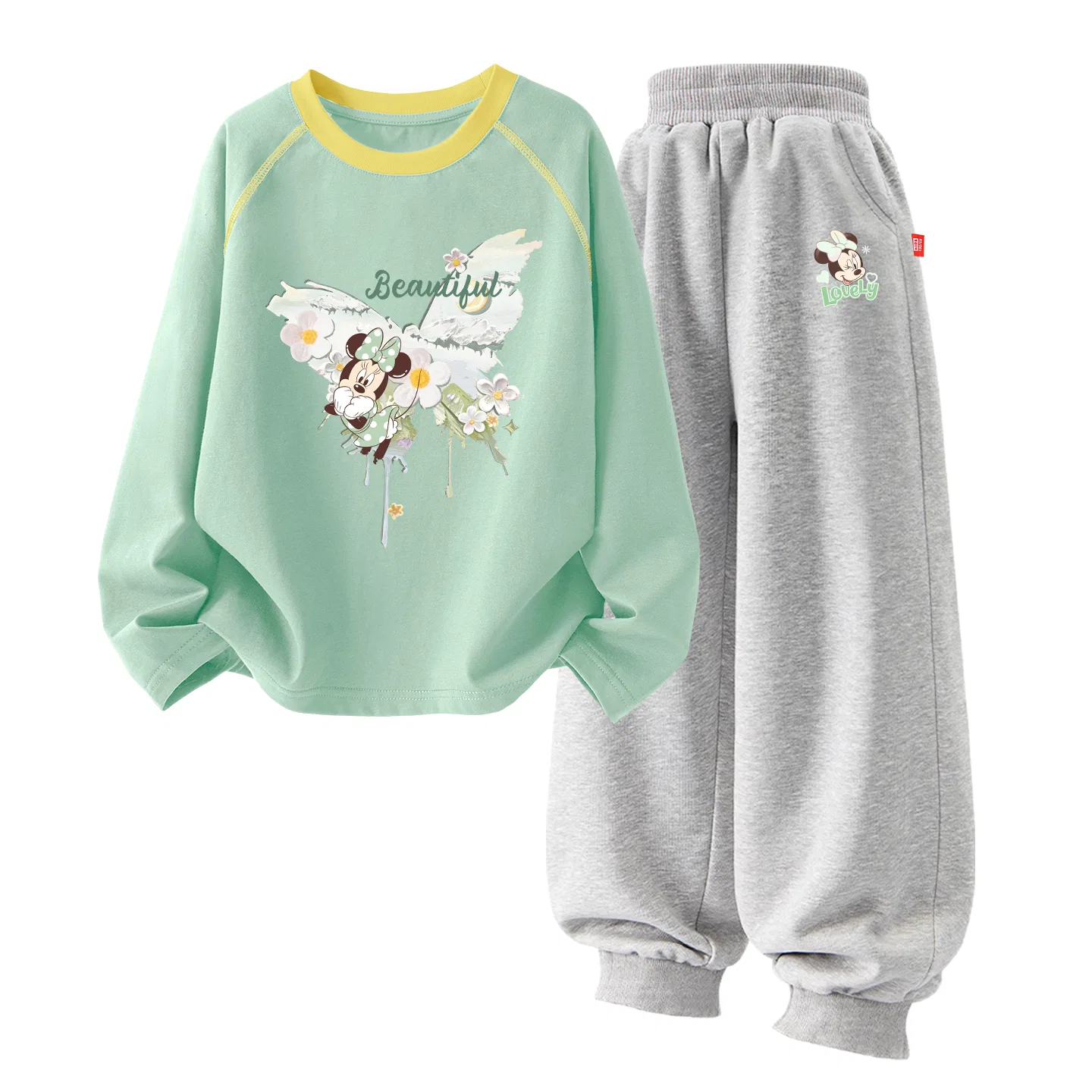 Детский спортивный костюм с принтом Disney, Spring Sprout Green+DLV Heart K Gray