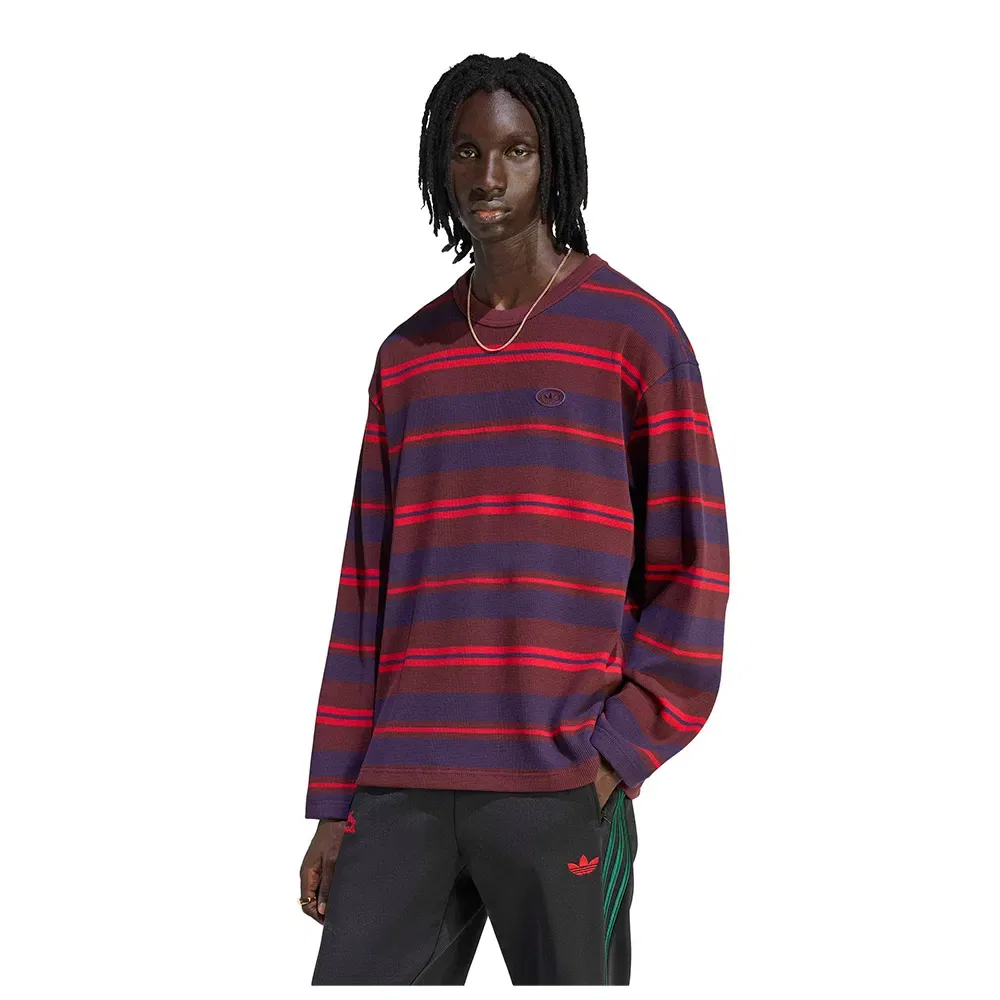 Футболка с длинным рукавом 90S Alternative Sport Stripe Waffle Adidas Originals, фиолетовый