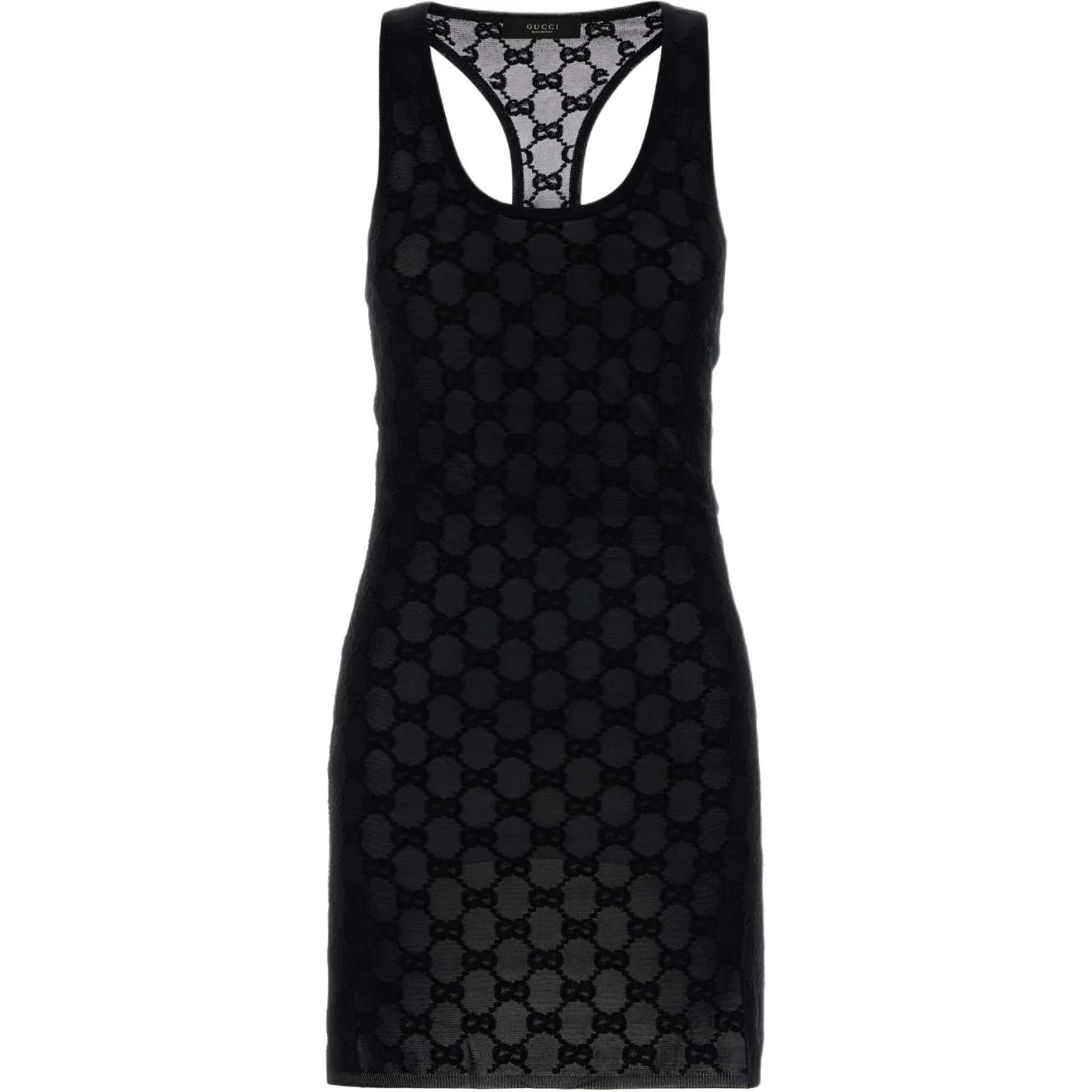 Женское платье без рукавов с круглым вырезом, короткое, черное, GUCCI, Black