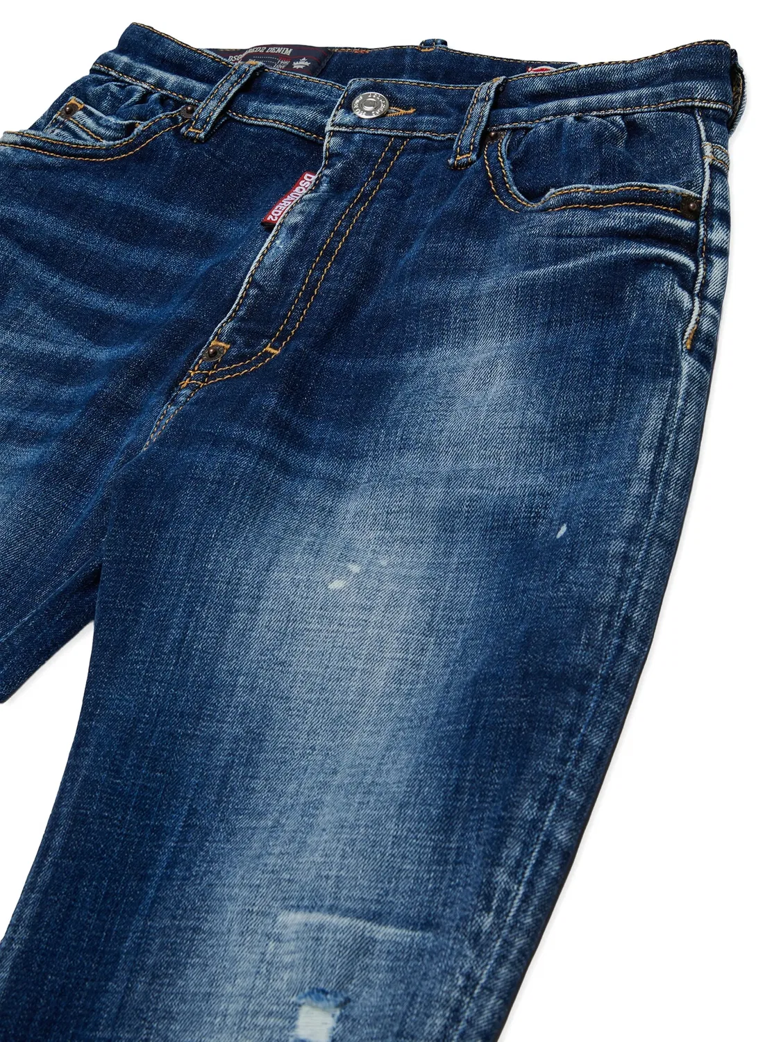 Джинсы с эффектом разбрызганной краски Dsquared2 Kids, синий — фото 3
