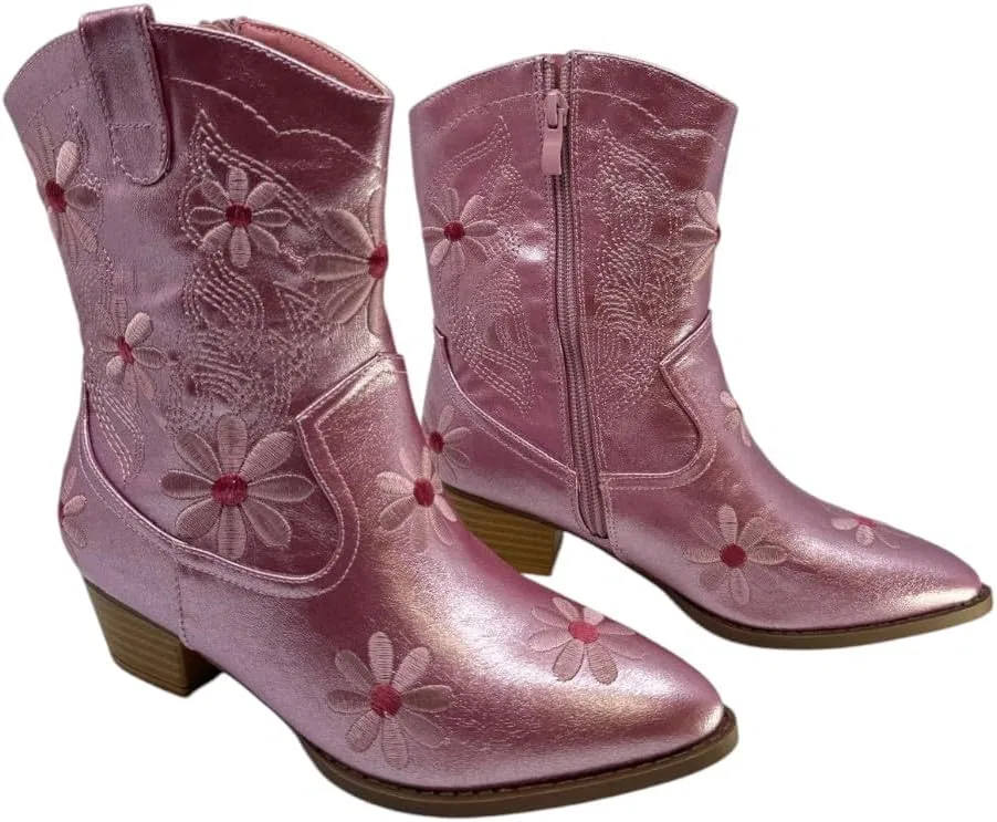 Детские сапоги для девочек с принтом Cowgirl Forever Link, Pink — фото 3
